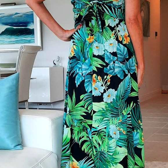 NWOT Boston Proper Floral Strapless Midi Dress - Picture 11 of 15